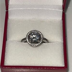 Elegant Sterling Silver Halo Ring